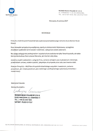 referencje Warner Music
